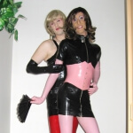 Pink - black latex, with Linda
